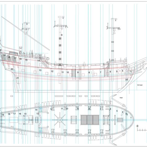 The BLACK PEARL model ship PLANS with sizes (scale 1/50) - 4K in 2022 ...