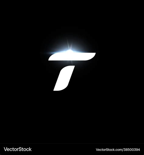 T letter logo bold italic for automotive Vector Image