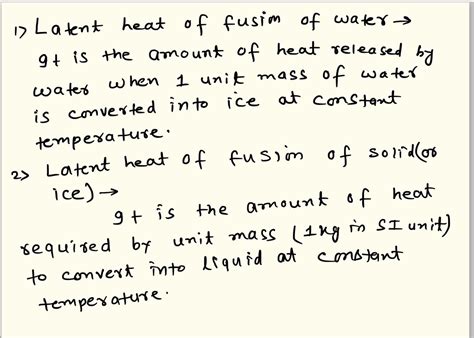 define latent heat of fusion of water and latent heat of fusion of solid - Physics - Atoms ...