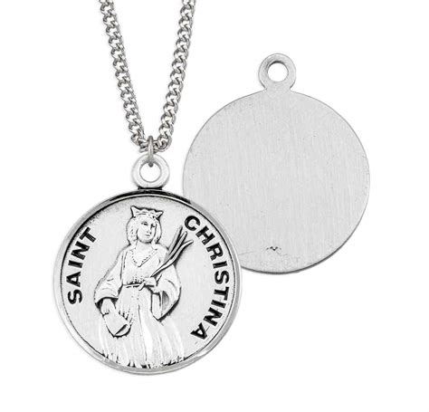 St. Christina the Astonishing Patron Saint Medal – Round – 18 Inch Chain – christianapostles.com