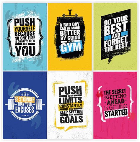 Amazon.com: Set Of 6, 11x17 Inspirational Gym Posters | Motivational Fitness Wall Art For Home ...