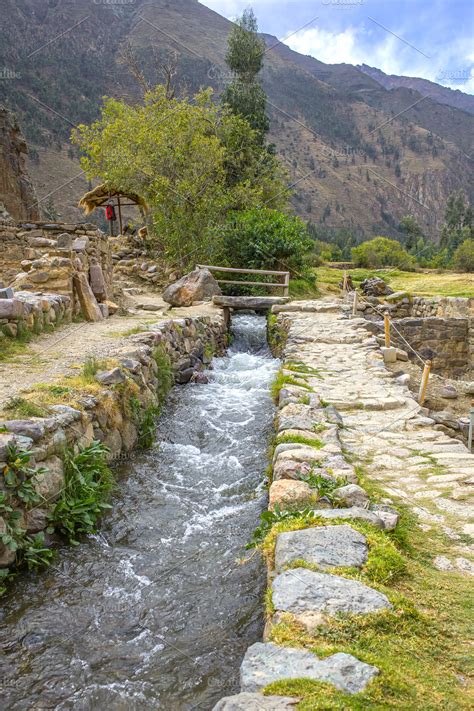 Irrigation system at Inca ruin ~ Architecture Photos ~ Creative Market