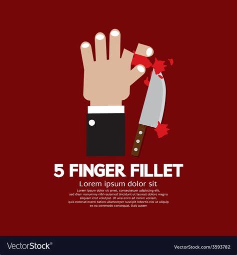 Accident of five finger fillet game Royalty Free Vector