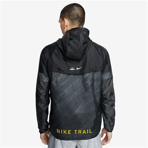 Nike Windrunner Trail Jacket - Black/Laser Crimson - Mens Clothing