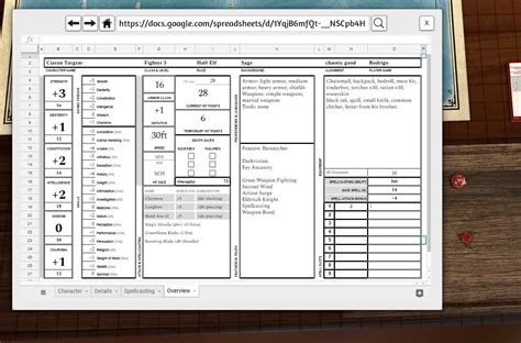 Google Docs 5e Character Sheet Maker