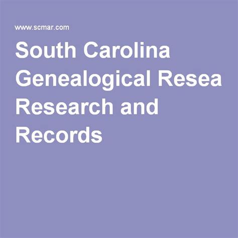 South Carolina Genealogical Research and Records | Genealogy, Family history, South carolina