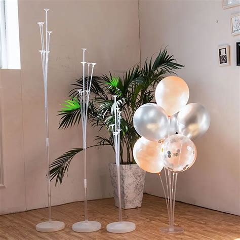 Cyuan 1/7/11 tubes Flower Shape Balloon Stand Stick Hold Confetti ...