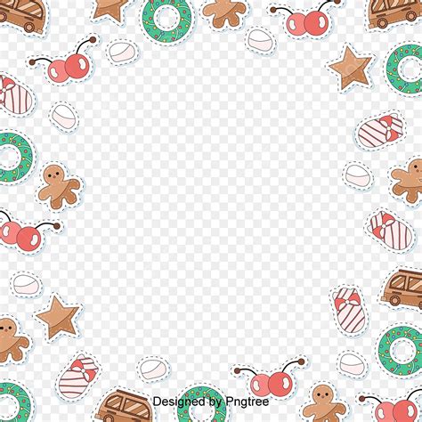 Vector Flattened Christmas Gingerbread Border Illustration, Delayering, Xmas, Gingerbread PNG ...