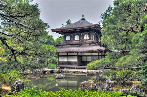 ginkaku-ji temple, gardens, kyoto, japan, nature, flowers, water, pond, japanese, ginkakuji ...