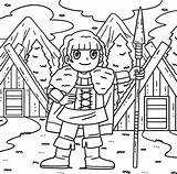 Viking With Spear Coloring Page For Kids 40211013 Vector Art At Vecteezy sketch template