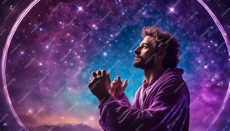 Premium Photo | A picture of a jesus praying man with the stars in the ...