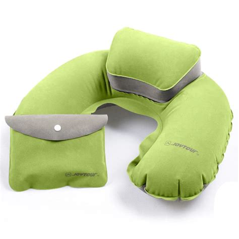 Portable Travel Pillow Inflatable Neck Pillow U Shape Neck Blow Up Cushion PVC Flocking Pillow ...