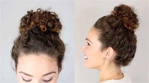 Easy Messy Bun Hairstyle for Natural Curls - YouTube