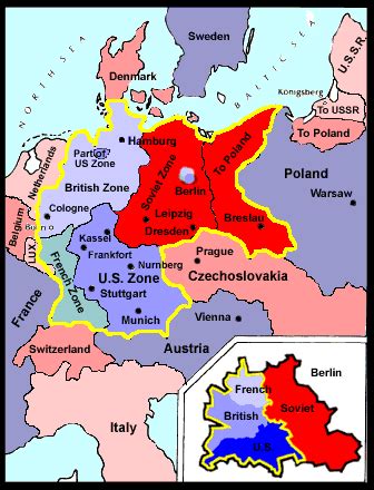 Post War Germany Map - Map Of Rose Bowl