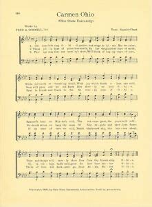 OHIO STATE UNIVERSITY Vintage Song Sheet c1927 "Carmen Ohio" - Original ...