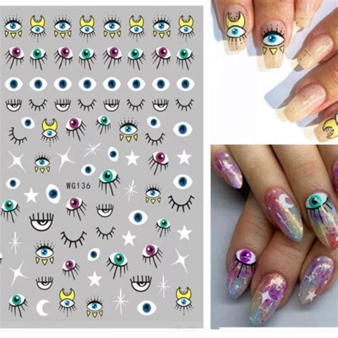 1 Sheet 3D Evil Eye Nail Stickers Eye Nail Stickers Evil Eye - Etsy