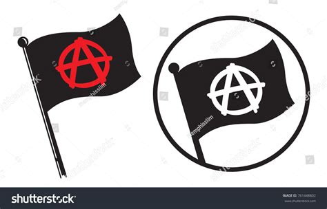 Anarchy Black Flag Icons Vector Illustration Stock Vector (Royalty Free) 761448802