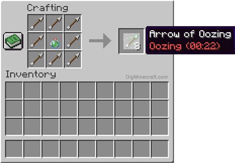 How to make an Arrow of Oozing (0:22) in Minecraft