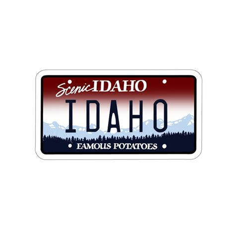 Idaho License Plate Vinyl Decal Idaho Sticker Laptop | Etsy