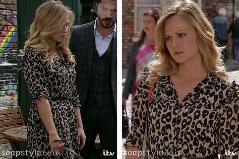 Sarah Platt in Corrie leopard print dress - where from? Found | SoapStyle