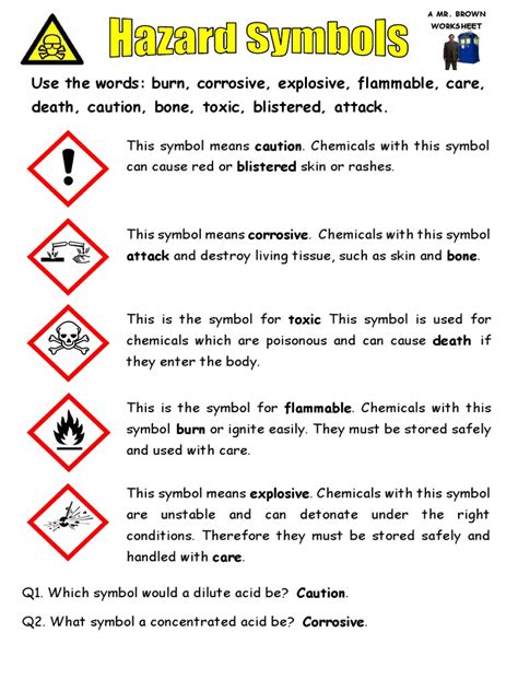 Hazard Symbols ANSWERS (DB) | PDF