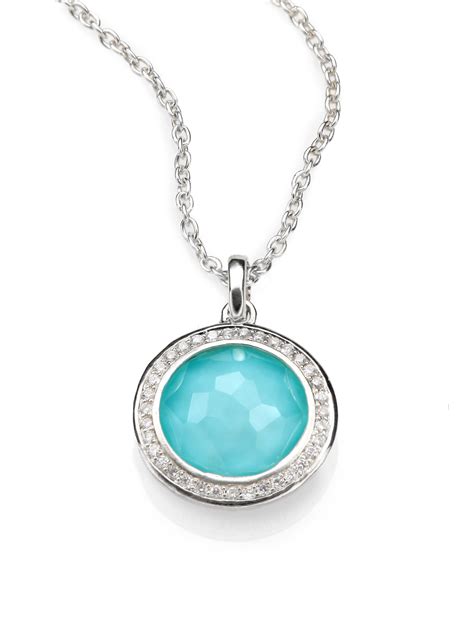 Ippolita Turquoise Doublet, Diamond & Sterling Silver Pendant Necklace in Metallic | Lyst