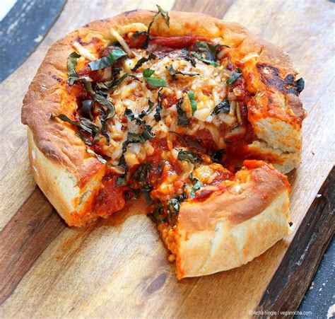 Vegan Deep Dish Pizza Recipe - 20 min Crust! - Vegan Richa