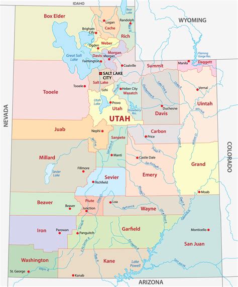 Utah Counties Map | Mappr in 2024 | Utah, Utah map, County map