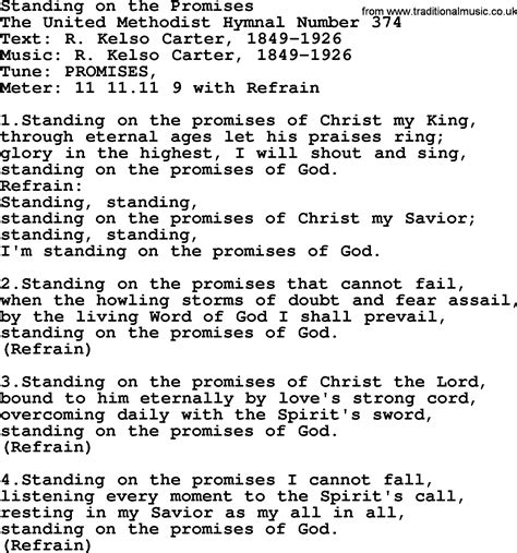 Ascension Hymn: Standing On The Promises - lyrics, and PDF