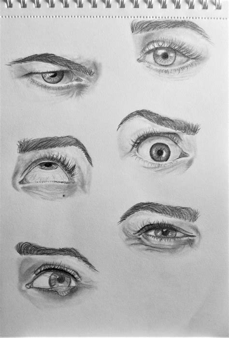 Expression study sketches. First attempt on eyes. Next? : r/drawing