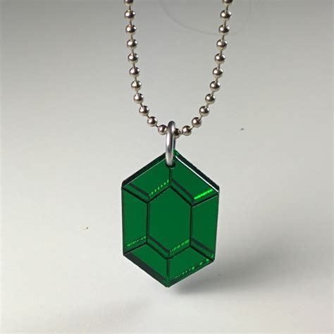 Green Gem Laser Cut Mirror Acrylic Necklace - Cactus Mafia