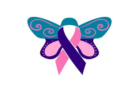 Thyroid Cancer Ribbon Butterfly