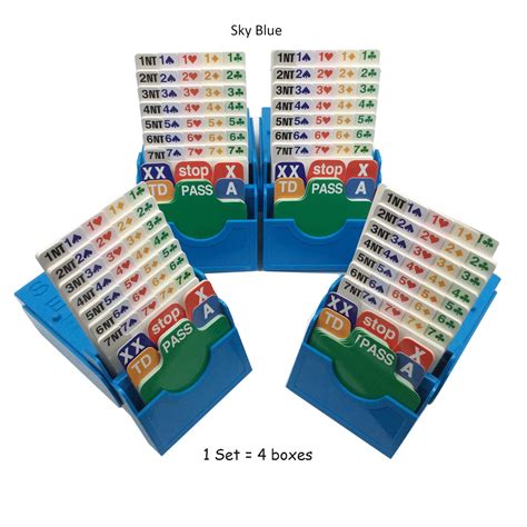 4 SETS / LOT English Bridge Set with Bidding Box & Bridge Playing Cards Together game Play In ...