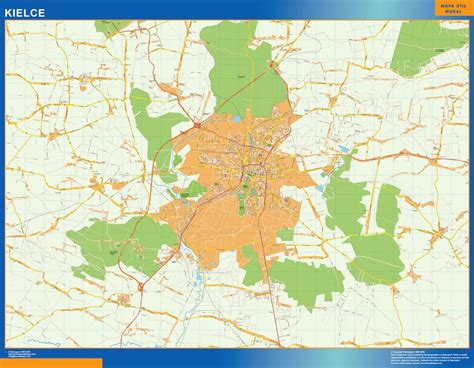 Kielce Karte Polen | Wandkarten für Deutschland