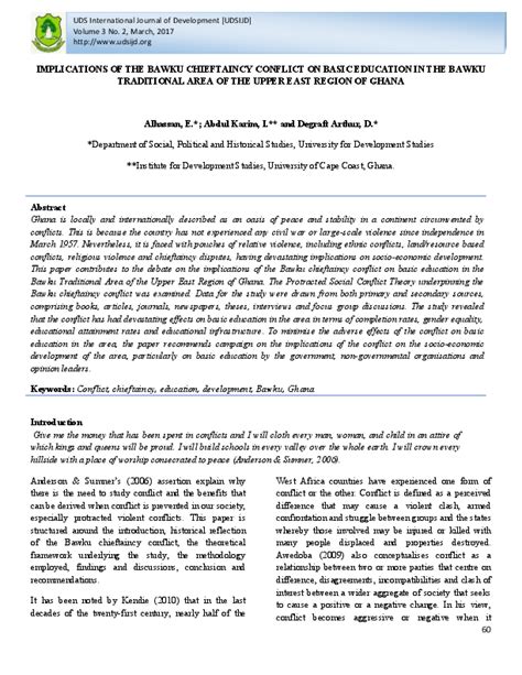 (PDF) IMPLICATIONS OF THE BAWKU CHIEFTAINCY CONFLICT ON BASIC EDUCATION ...