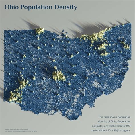 Ohio Population Density (source in comments) : r/MapPorn