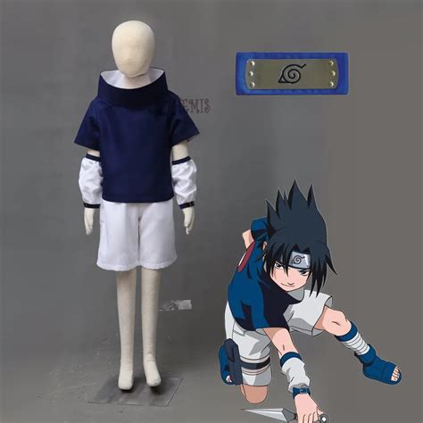 Athemis Naruto Uchiha Sasuke Cosplay Costume and blue headband custom made Any size-in Anime ...