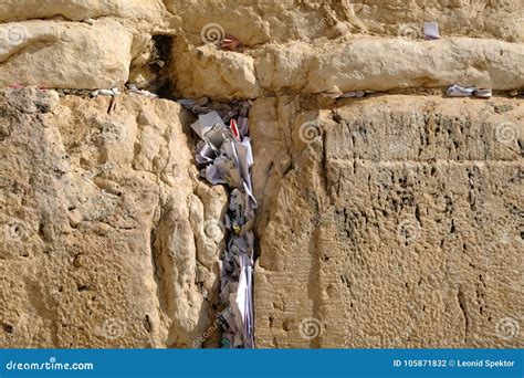 Notes in the Wailing Wall, Jerusalem. Stock Photo - Image of ancient ...