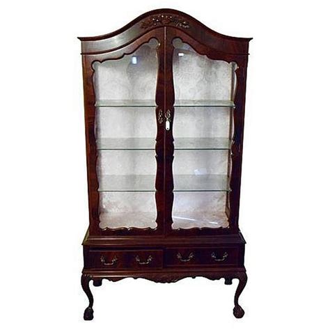 Mahogany Display Cabinet with Arch Top and Drawers - Cabinets - Display - Furniture