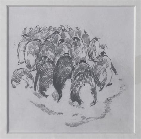 Emperor penguin huddle - John Busby, Artist