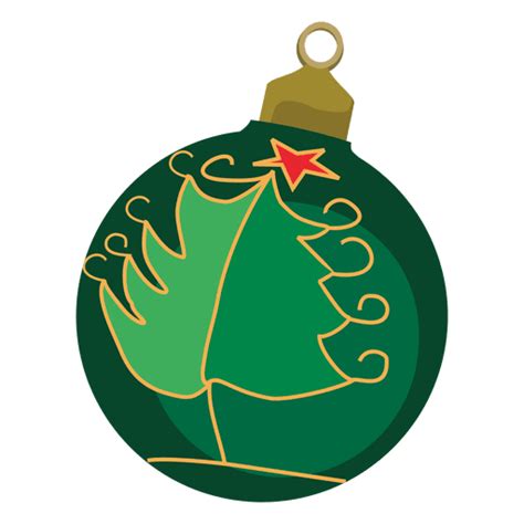 Green decorative christmas bauble - Transparent PNG & SVG vector file