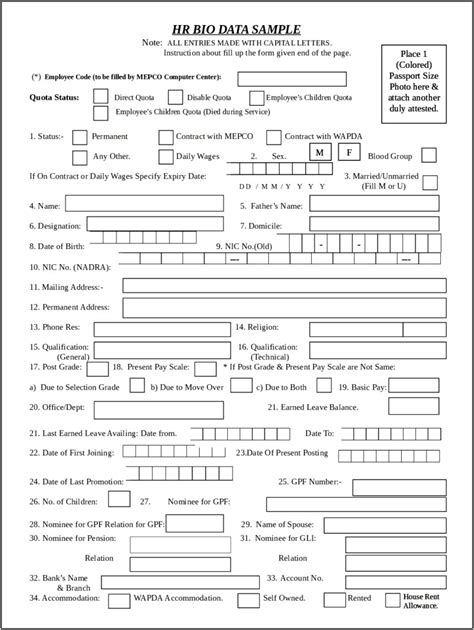 Job Application Printable Blank Resume Form - Resume Example Gallery
