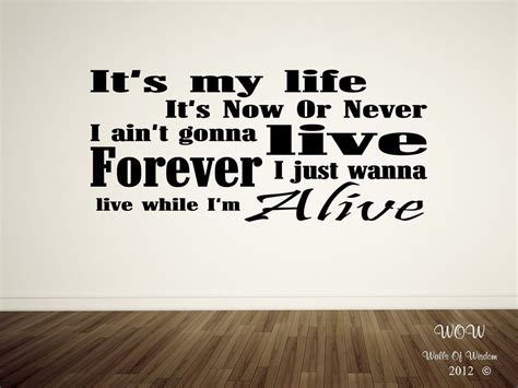 Bon Jovi Its My Life Lyrics Wall Sticker / Wall Art Home Decor | Life lyrics, Bon jovi, Sticker ...