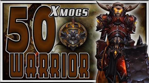 World of Warcraft BFA - 50 Unique Warrior Transmog Sets - YouTube