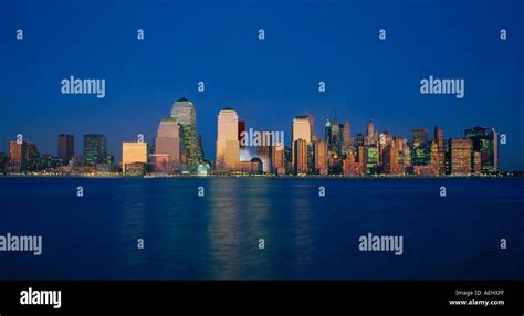 New York City downtown skyline Stock Photo - Alamy