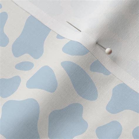 Baby Blue Cow Print Fabric | Spoonflower