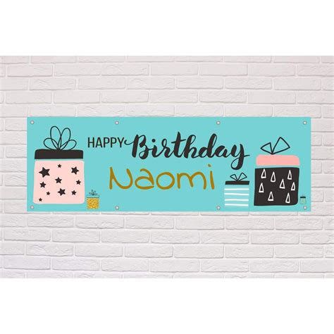 Personalised Happy Birthday banner with presents theme | The