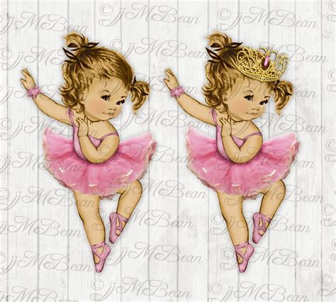 Ballerina Baby girl tutu clip art illustration baby ballerina | Etsy