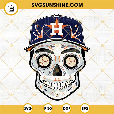 Houston Astros Skull SVG, Day Of The Dead Houston Astros Sugar Skull ...