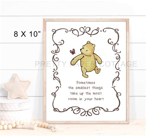 Winnie the Pooh Baby Shower & Nursery, 8x10 Print, Sometimes the Smallest Things Take up the ...